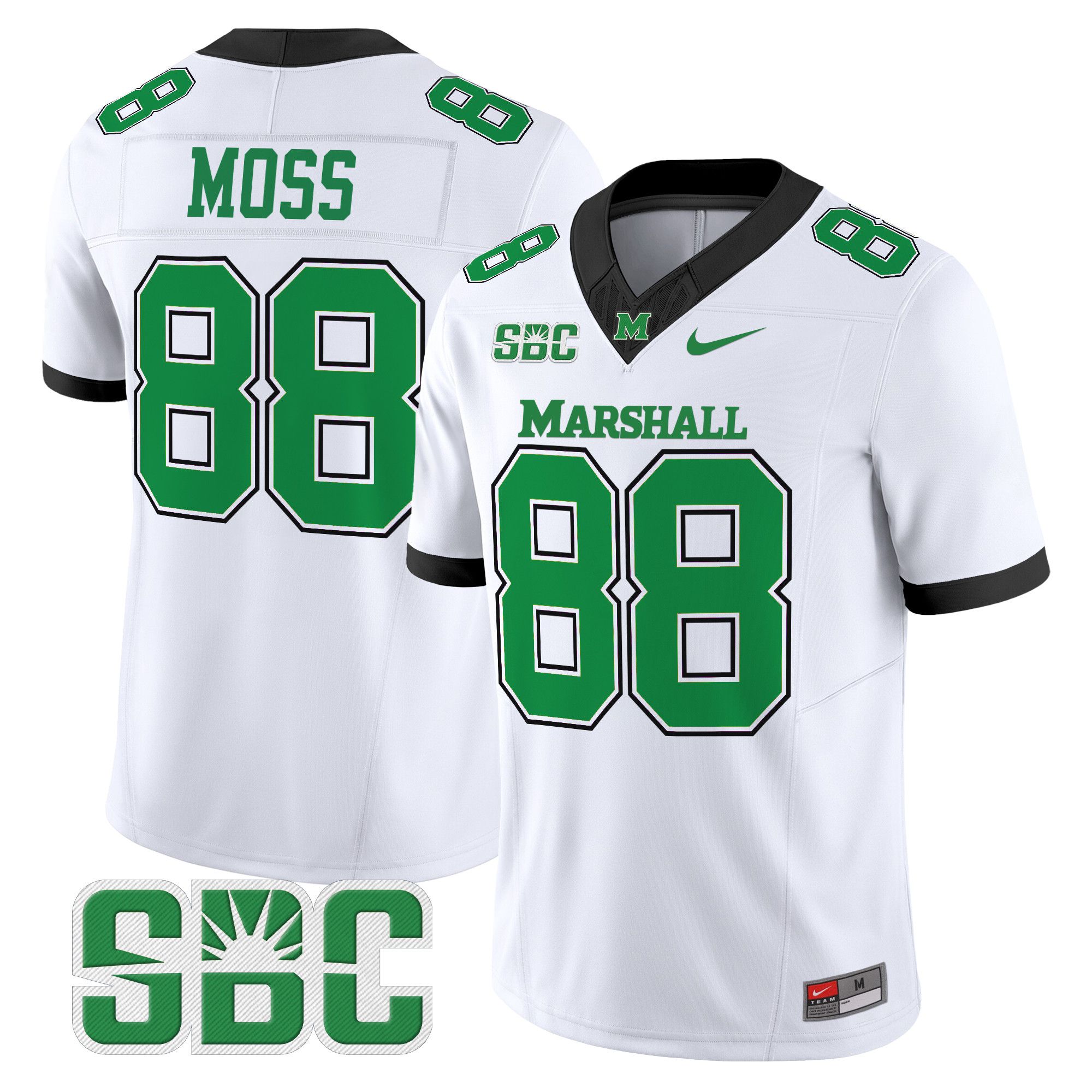 Men Marshall Thundering Herd #88 Moss White Nike 2024 Vapor Limited NCAA Jersey->more ncaa teams->NCAA Jersey